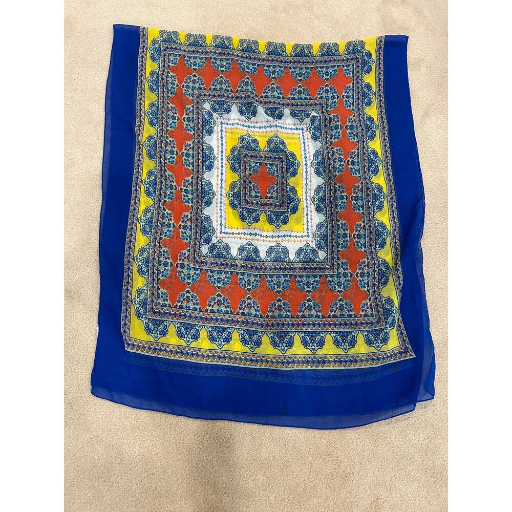 Scarf/pareo medallion tile inspired print Bohemian feel